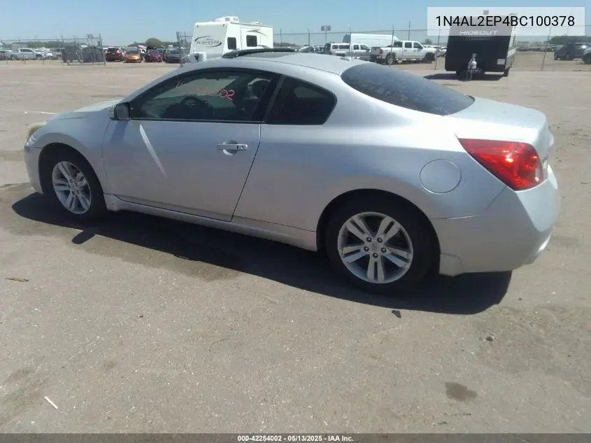 2011 Nissan Altima 2.5 S VIN: 1N4AL2EP4BC100378 Lot: 42254002