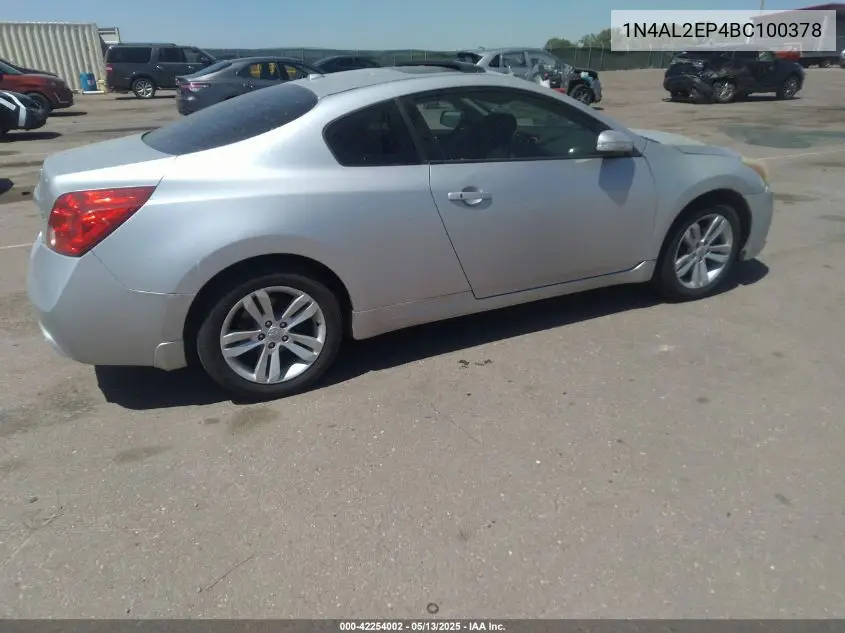 2011 Nissan Altima 2.5 S VIN: 1N4AL2EP4BC100378 Lot: 42254002