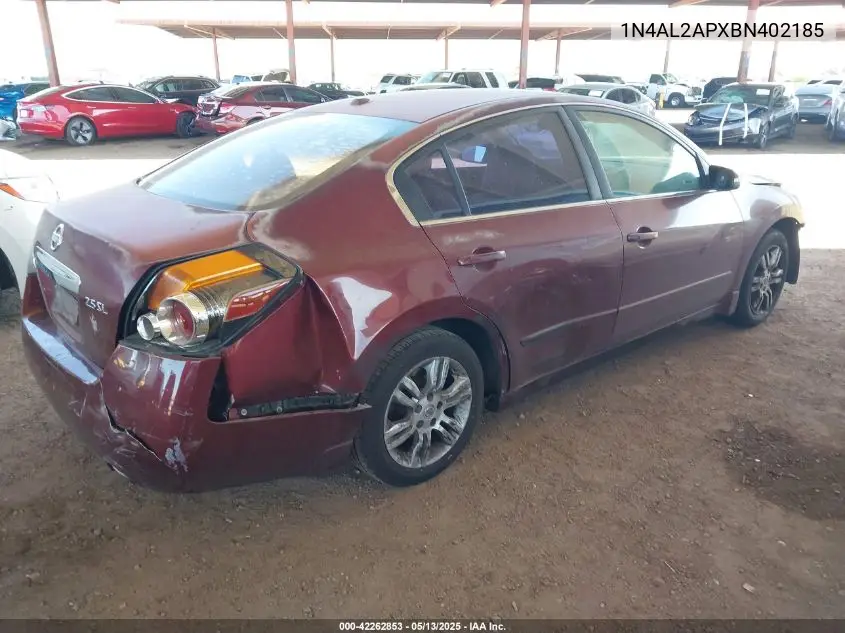 2011 Nissan Altima 2.5 S VIN: 1N4AL2APXBN402185 Lot: 42262853
