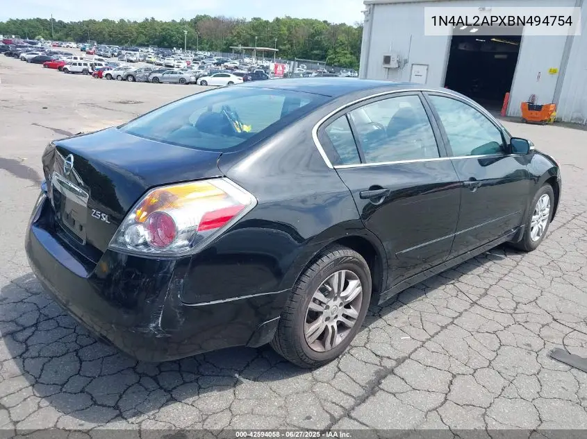 2011 Nissan Altima 2.5 S VIN: 1N4AL2APXBN494754 Lot: 42594058
