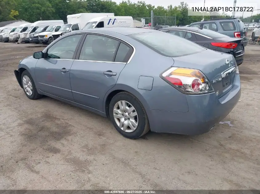2011 Nissan Altima 2.5 S VIN: 1N4AL2AP1BC178722 Lot: 42597686