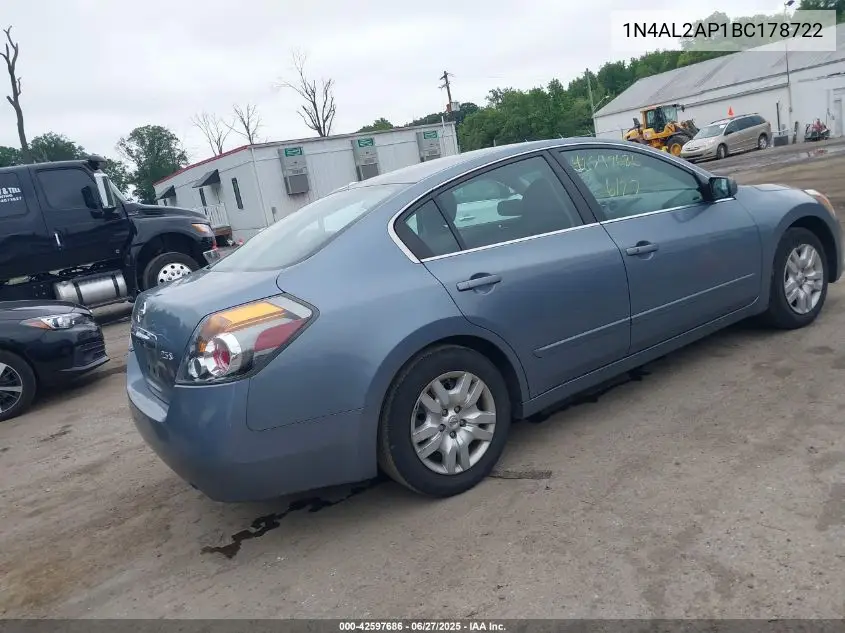 2011 Nissan Altima 2.5 S VIN: 1N4AL2AP1BC178722 Lot: 42597686