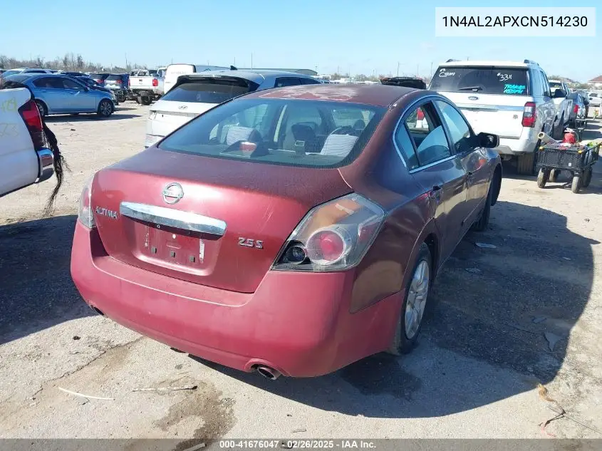 2012 Nissan Altima 2.5 S VIN: 1N4AL2APXCN514230 Lot: 41676047