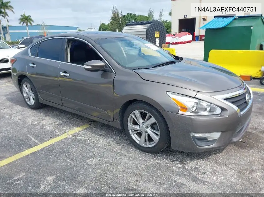 2015 Nissan Altima 2.5 Sl VIN: 1N4AL3APXFC440751 Lot: 42258624