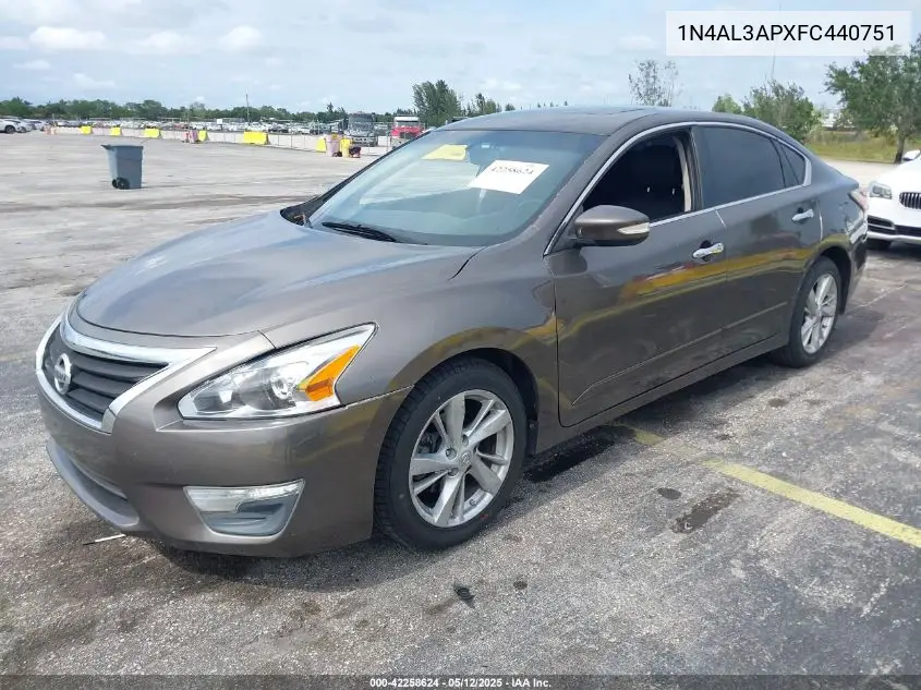 2015 Nissan Altima 2.5 Sl VIN: 1N4AL3APXFC440751 Lot: 42258624