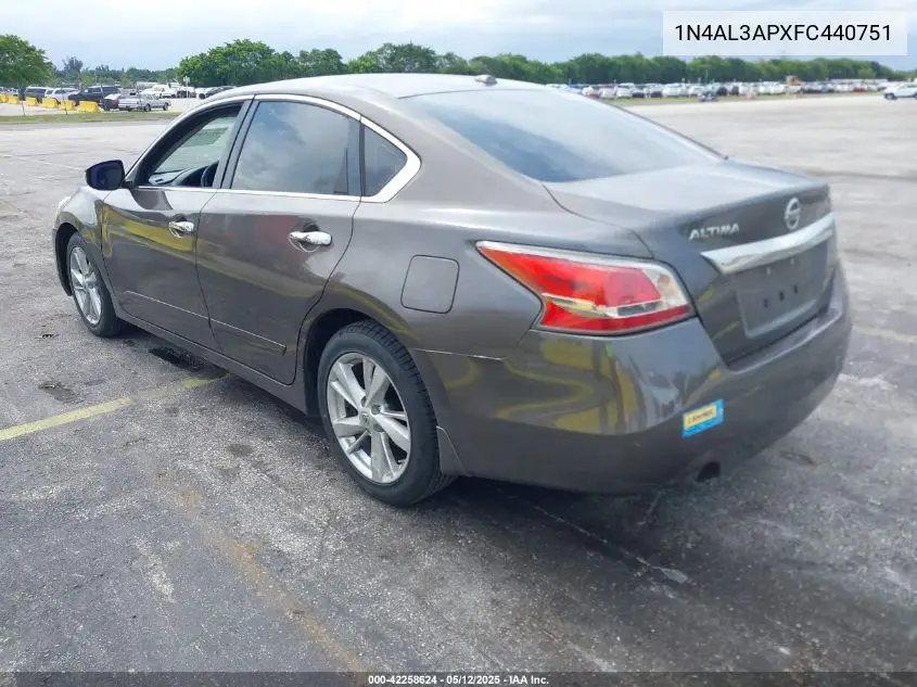 2015 Nissan Altima 2.5 Sl VIN: 1N4AL3APXFC440751 Lot: 42258624