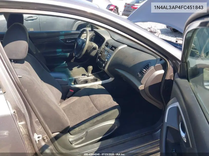 2015 Nissan Altima 2.5/2.5 S/2.5 Sl/2.5 Sv VIN: 1N4AL3AP4FC451843 Lot: 42804245