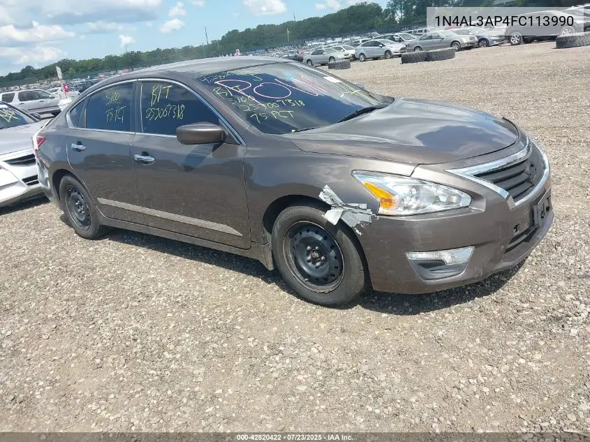 2015 Nissan Altima 2.5 S VIN: 1N4AL3AP4FC113990 Lot: 42820422