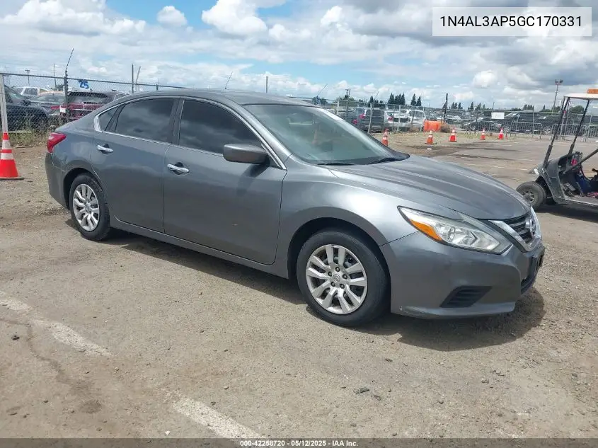 2016 Nissan Altima 2.5/2.5 S/2.5 Sl/2.5 Sr/2.5 Sv VIN: 1N4AL3AP5GC170331 Lot: 42258720
