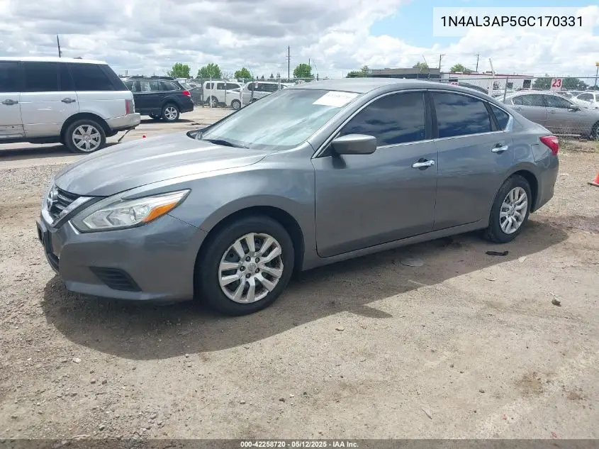 2016 Nissan Altima 2.5/2.5 S/2.5 Sl/2.5 Sr/2.5 Sv VIN: 1N4AL3AP5GC170331 Lot: 42258720