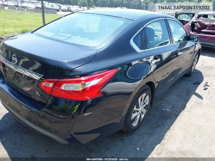 2016 Nissan Altima 2.5 S VIN: 1N4AL3AP0GN319202 Lot: 42807565