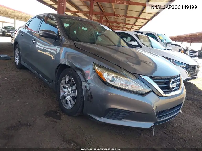 2016 Nissan Altima 2.5/2.5 S/2.5 Sl/2.5 Sr/2.5 Sv VIN: 1N4AL3AP3GC149199 Lot: 42820747