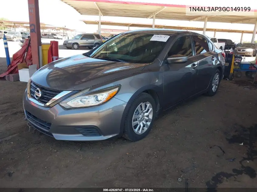 2016 Nissan Altima 2.5/2.5 S/2.5 Sl/2.5 Sr/2.5 Sv VIN: 1N4AL3AP3GC149199 Lot: 42820747