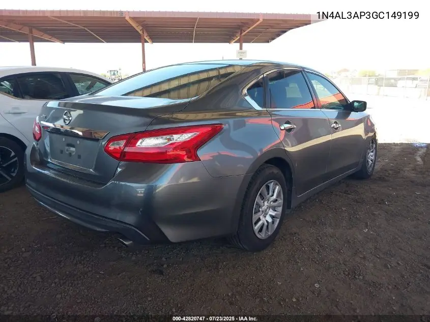 2016 Nissan Altima 2.5/2.5 S/2.5 Sl/2.5 Sr/2.5 Sv VIN: 1N4AL3AP3GC149199 Lot: 42820747