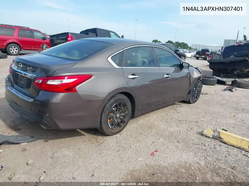 2017 Nissan Altima 2.5 S VIN: 1N4AL3APXHN307401 Lot: 42130277