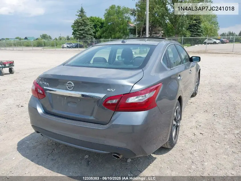 2018 Nissan Altima 2.5/S/Sv/Sl/Sr VIN: 1N4AL3AP7JC241018 Lot: 12335383