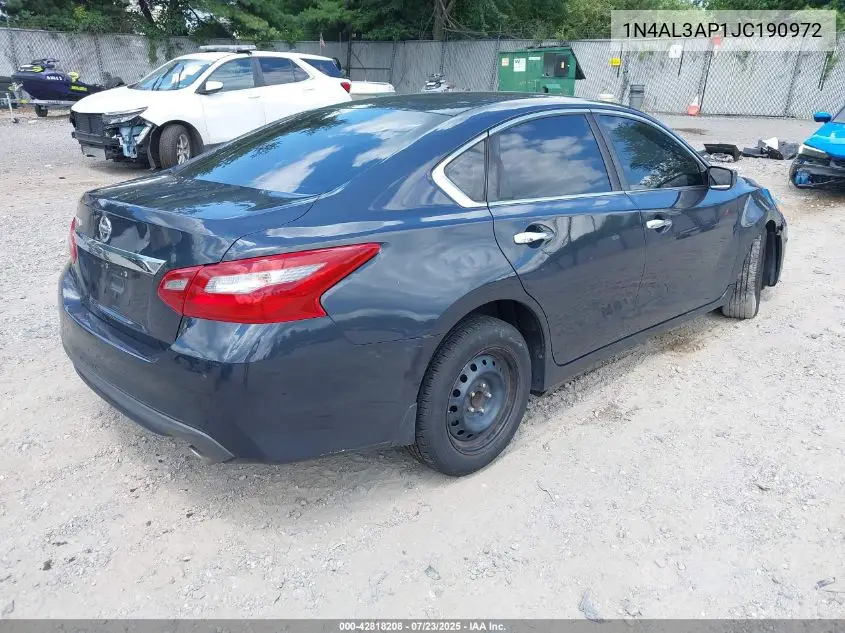 2018 Nissan Altima 2.5 S VIN: 1N4AL3AP1JC190972 Lot: 42818208