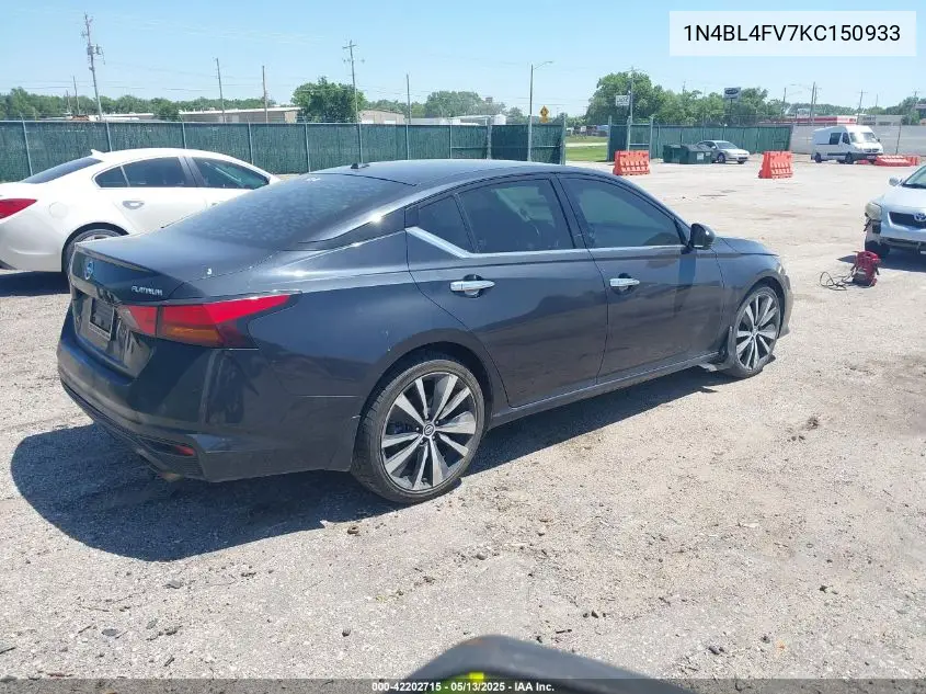 2019 Nissan Altima 2.5 Platinum VIN: 1N4BL4FV7KC150933 Lot: 42202715