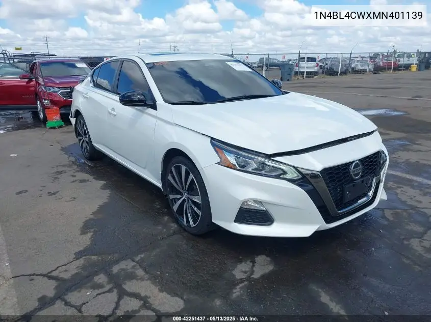 2021 Nissan Altima Sr Intelligent Awd VIN: 1N4BL4CWXMN401139 Lot: 42251437