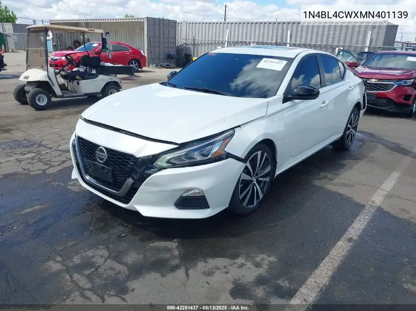 2021 Nissan Altima Sr Intelligent Awd VIN: 1N4BL4CWXMN401139 Lot: 42251437