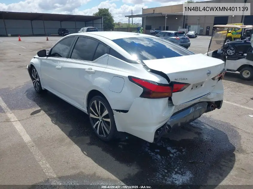 2021 Nissan Altima Sr Intelligent Awd VIN: 1N4BL4CWXMN401139 Lot: 42251437