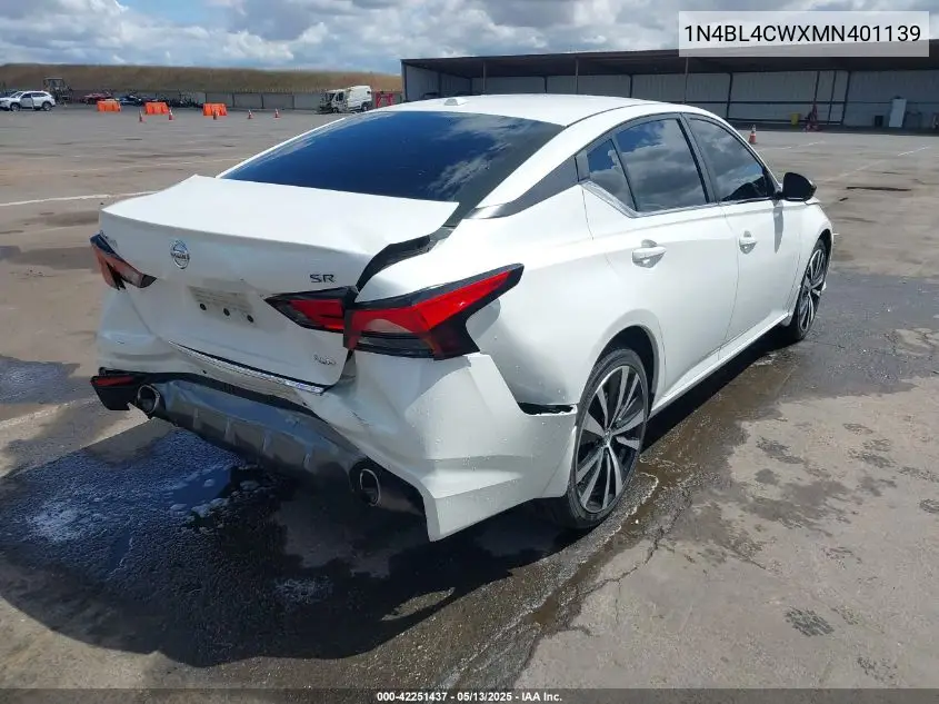 2021 Nissan Altima Sr Intelligent Awd VIN: 1N4BL4CWXMN401139 Lot: 42251437