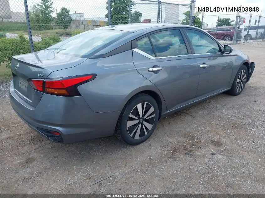2021 Nissan Altima Sv Fwd VIN: 1N4BL4DV1MN303848 Lot: 42543778