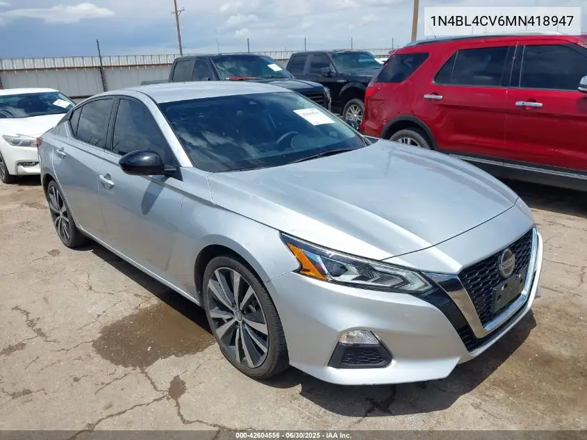 2021 Nissan Altima Sr Fwd VIN: 1N4BL4CV6MN418947 Lot: 42604556