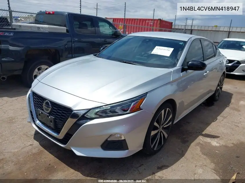 2021 Nissan Altima Sr Fwd VIN: 1N4BL4CV6MN418947 Lot: 42604556