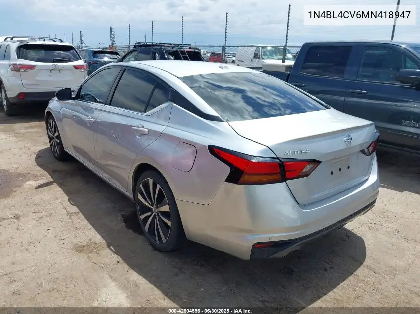 2021 Nissan Altima Sr Fwd VIN: 1N4BL4CV6MN418947 Lot: 42604556