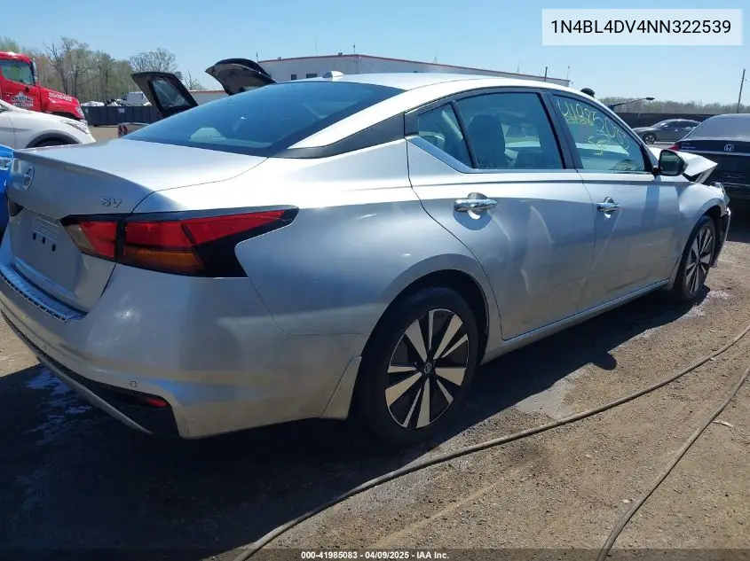 2022 Nissan Altima Sv Fwd VIN: 1N4BL4DV4NN322539 Lot: 41985083