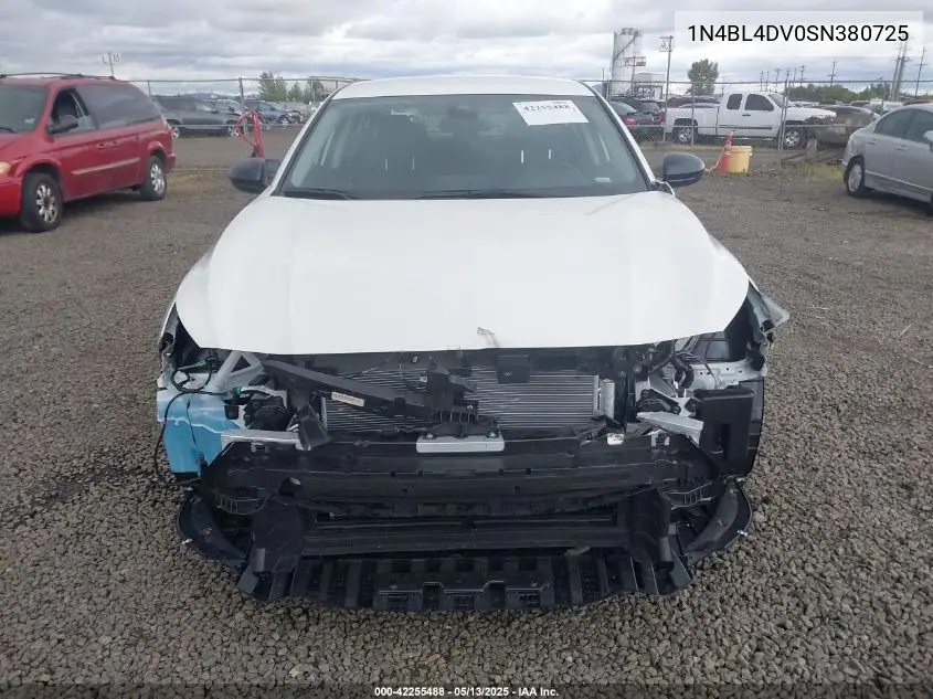 2025 Nissan Altima Sv Fwd VIN: 1N4BL4DV0SN380725 Lot: 42255488