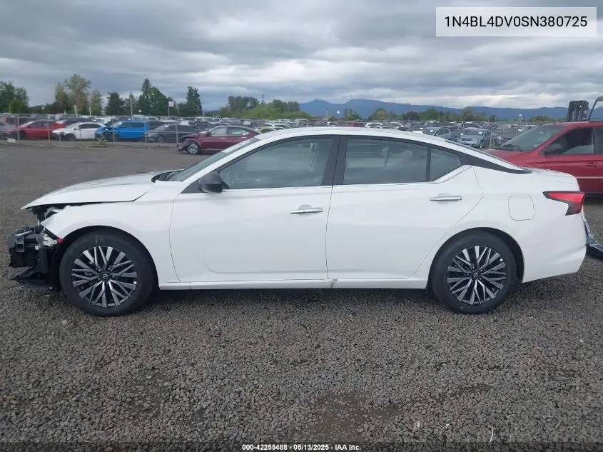 2025 Nissan Altima Sv Fwd VIN: 1N4BL4DV0SN380725 Lot: 42255488