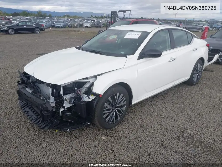 2025 Nissan Altima Sv Fwd VIN: 1N4BL4DV0SN380725 Lot: 42255488
