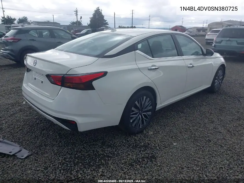 2025 Nissan Altima Sv Fwd VIN: 1N4BL4DV0SN380725 Lot: 42255488