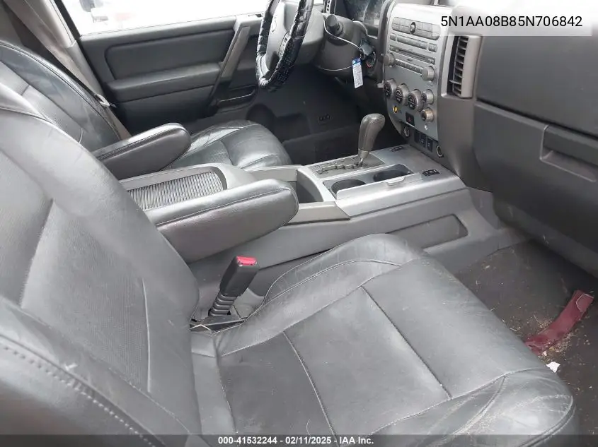 2005 Nissan Armada Le VIN: 5N1AA08B85N706842 Lot: 41532244