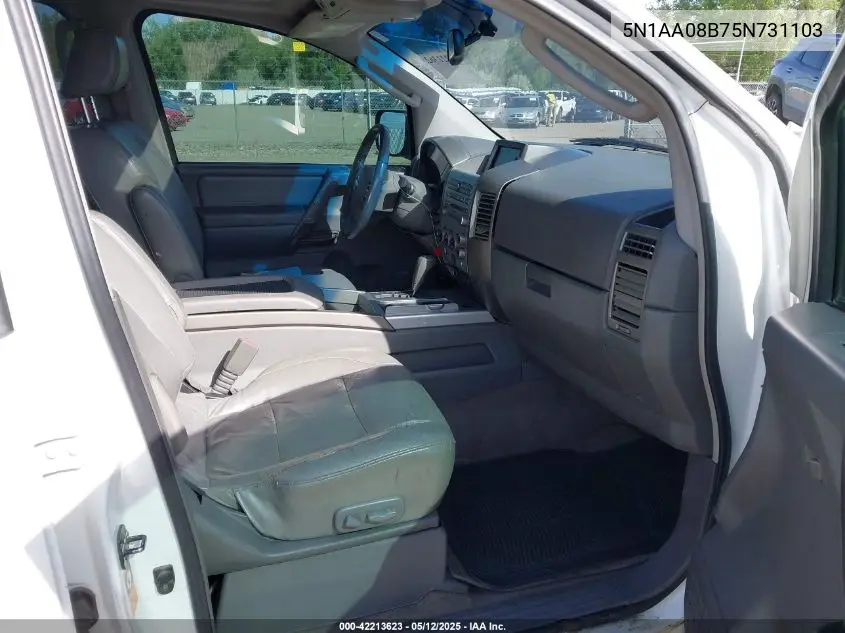 2005 Nissan Armada Le VIN: 5N1AA08B75N731103 Lot: 42213623