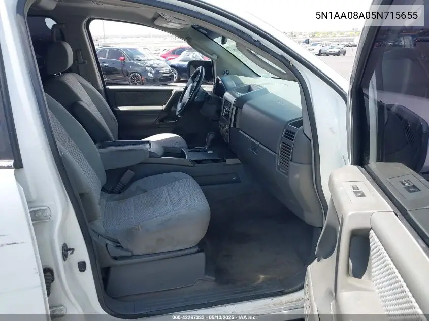 2005 Nissan Armada Se VIN: 5N1AA08A05N715655 Lot: 42267333