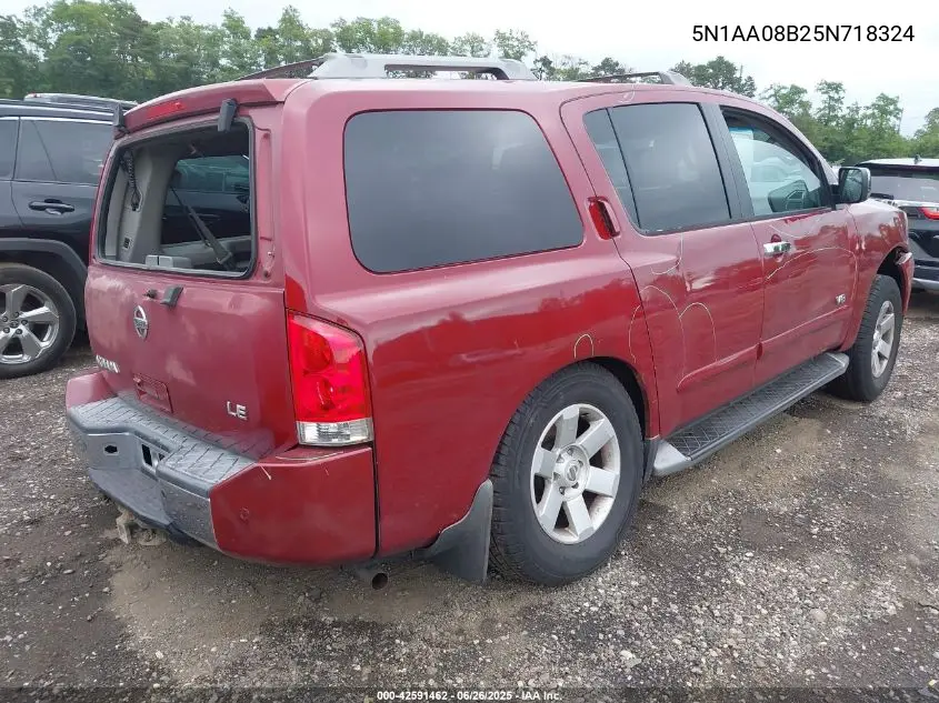 2005 Nissan Armada Le VIN: 5N1AA08B25N718324 Lot: 42591462
