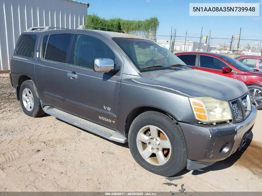 2005 Nissan Armada Se VIN: 5N1AA08A35N739948 Lot: 42606517