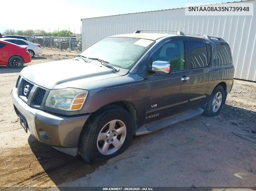2005 Nissan Armada Se VIN: 5N1AA08A35N739948 Lot: 42606517