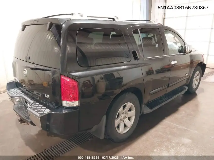 2006 Nissan Armada Le VIN: 5N1AA08B16N730367 Lot: 41818334