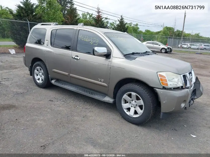 2006 Nissan Armada Le VIN: 5N1AA08B26N731799 Lot: 42220373