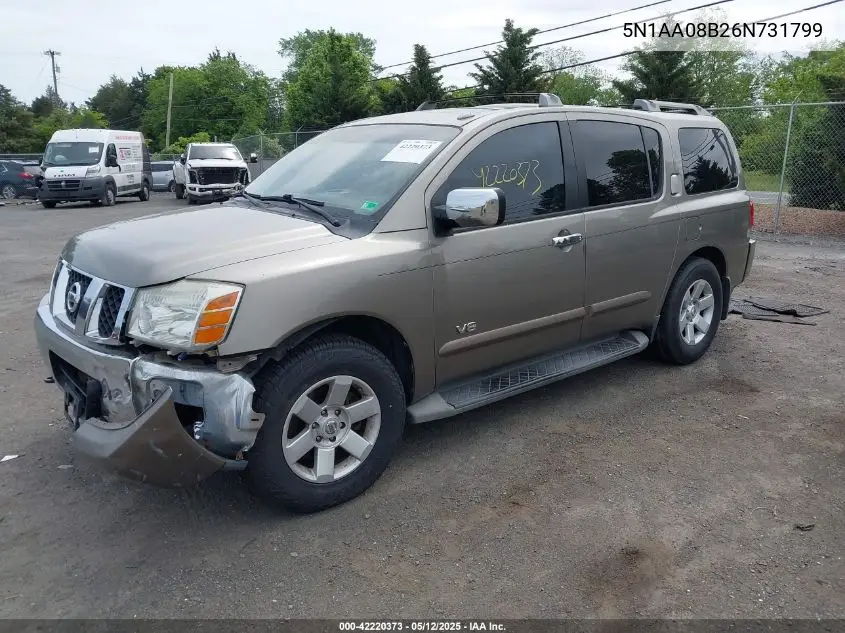 2006 Nissan Armada Le VIN: 5N1AA08B26N731799 Lot: 42220373