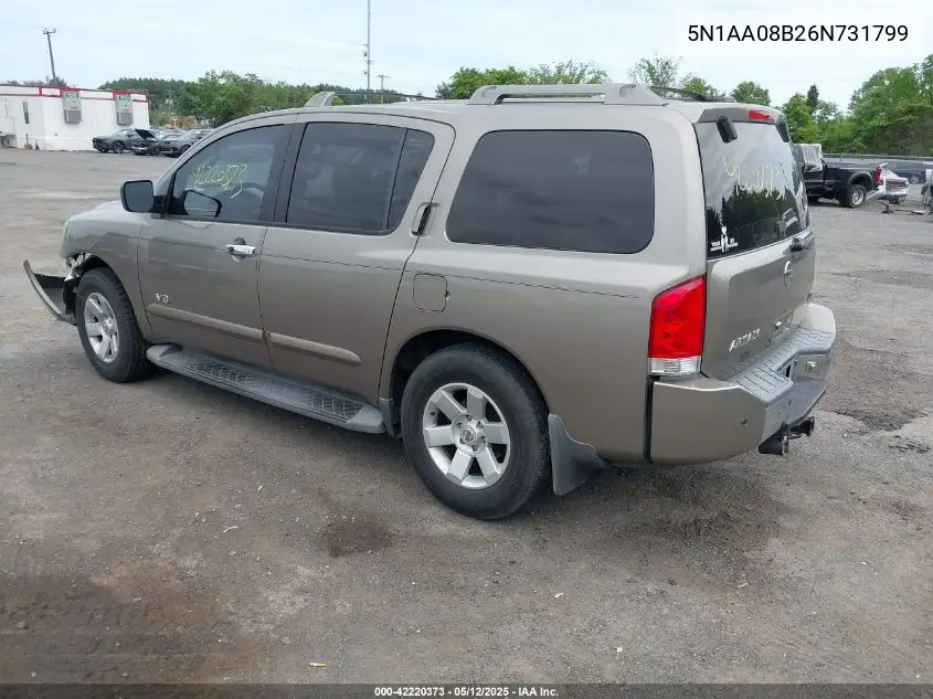 2006 Nissan Armada Le VIN: 5N1AA08B26N731799 Lot: 42220373