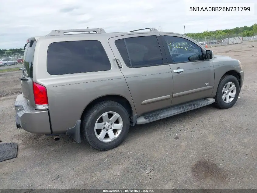2006 Nissan Armada Le VIN: 5N1AA08B26N731799 Lot: 42220373