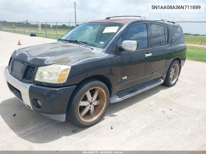 2006 Nissan Armada Se VIN: 5N1AA08A36N711889 Lot: 42567172