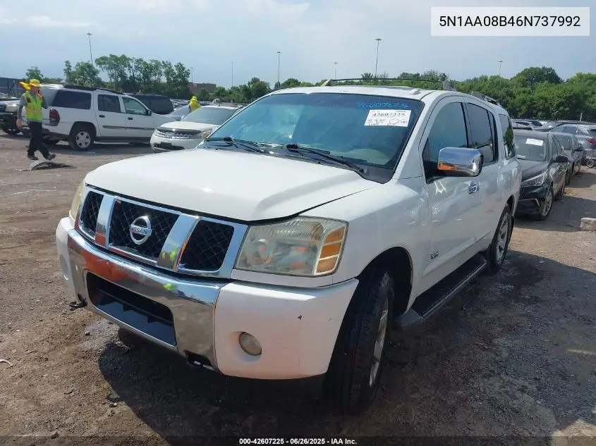 2006 Nissan Armada Le VIN: 5N1AA08B46N737992 Lot: 42607225