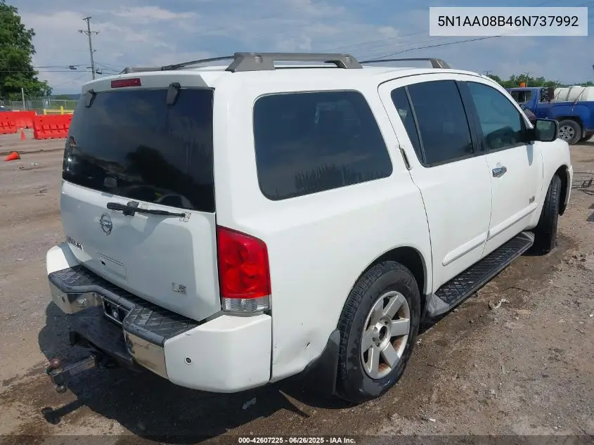 2006 Nissan Armada Le VIN: 5N1AA08B46N737992 Lot: 42607225