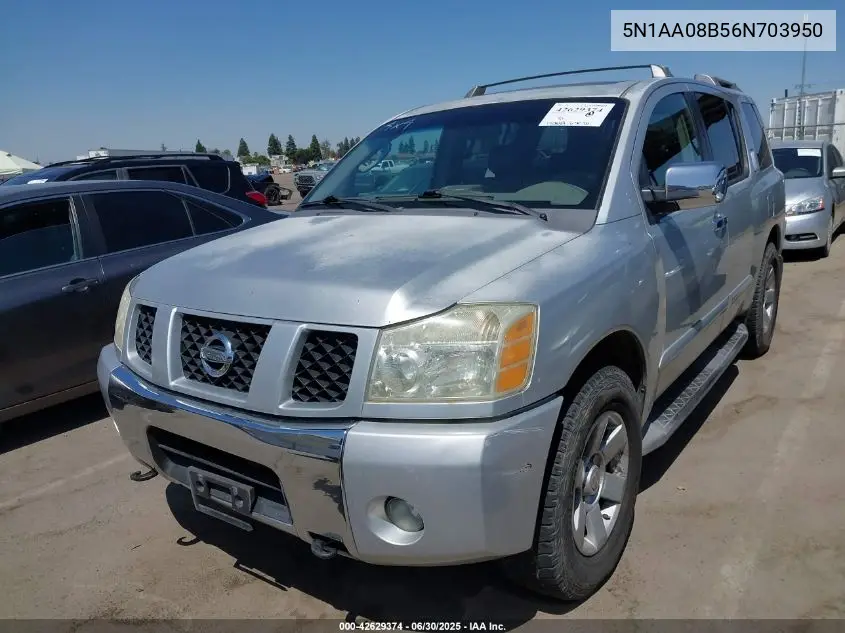 2006 Nissan Armada Le VIN: 5N1AA08B56N703950 Lot: 42629374